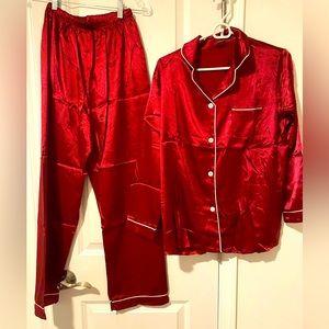 Red silky light PJ set ( pants )